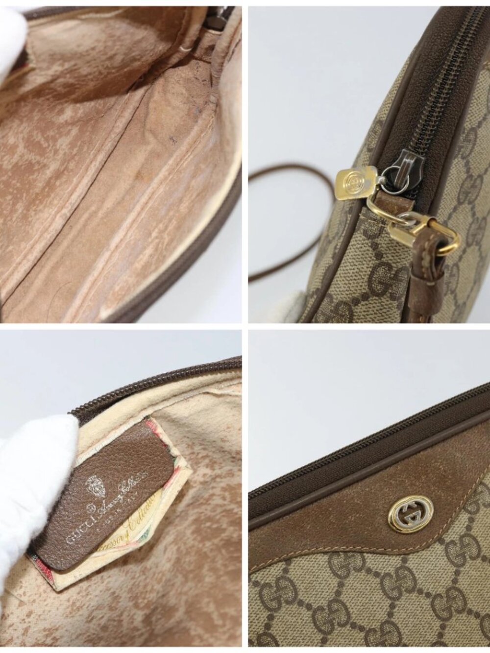 GUCCI GG Supreme Shoulder Bag PVC Beige Gold 56 02 068 Auth - Picture 14 of 15